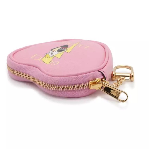 GUCCI RARE❗️ Bananya Pink Heart Mini Pouch Bag Charm Keychain FULL INCLUSION - Picture 3 of 9